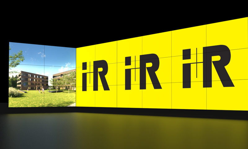 Ausführung als Eckelement mit Wand