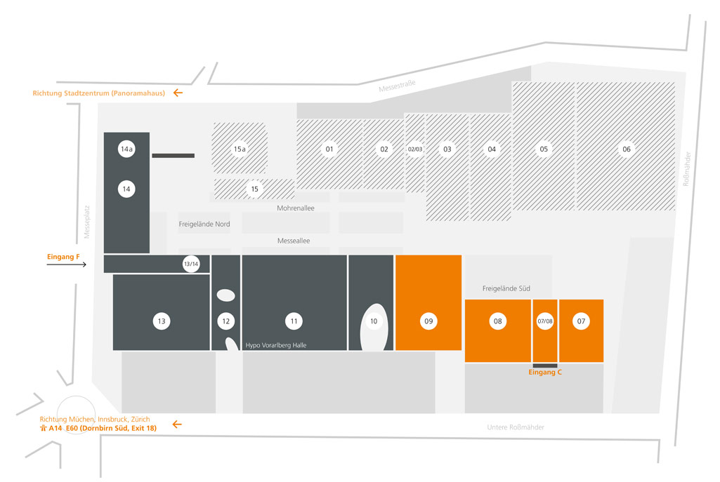 Lageplan der combau, Messe Dornbirn